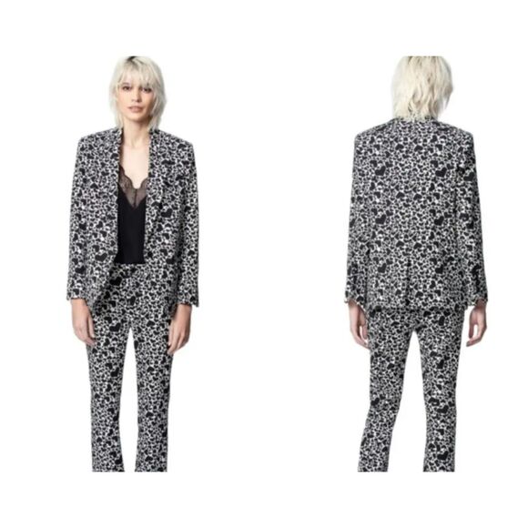 Zadig & Voltaire Black and White Patterned Blazer - Picture 4 of 8
